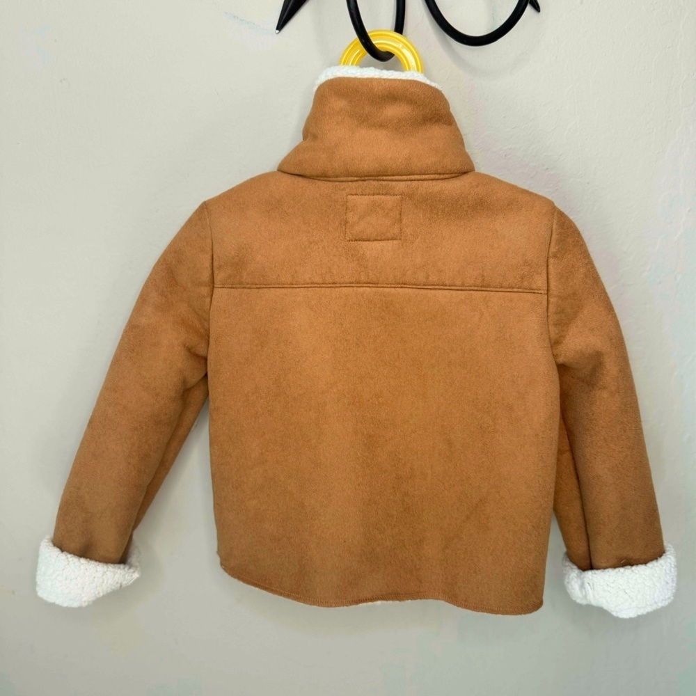 OSHKOSH B’GOSH Girls Faux Suede Jacket With Sherpa Cream Fleece Size 6/6X Warm - Picture 10 of 15